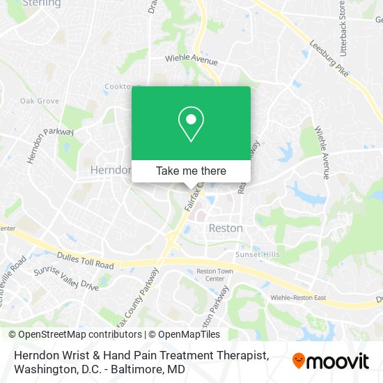 Herndon Wrist & Hand Pain Treatment Therapist map