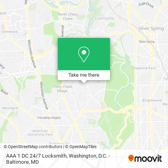 Mapa de AAA 1 DC 24/7 Locksmith