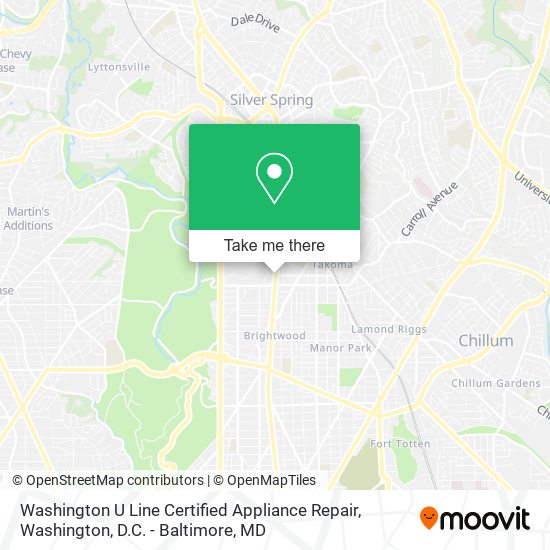 Mapa de Washington U Line Certified Appliance Repair