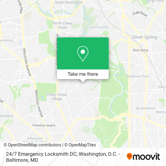 24/7 Emergency Locksmith DC map