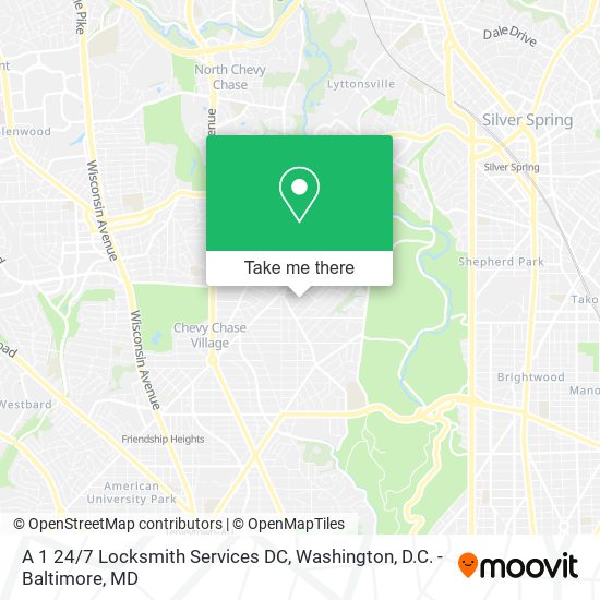 Mapa de A 1 24/7 Locksmith Services DC