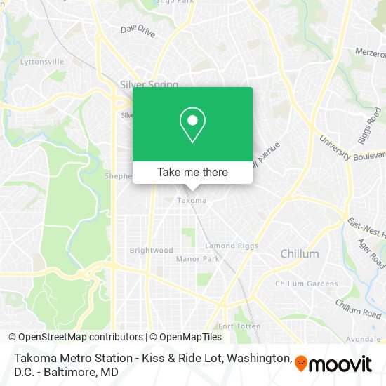 Takoma Metro Station - Kiss & Ride Lot map