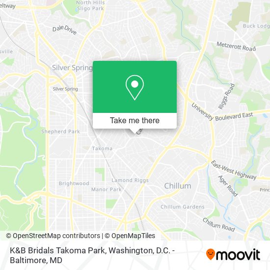 K&B Bridals Takoma Park map