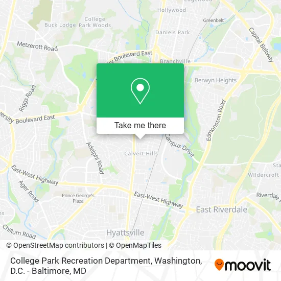College Park Recreation Department map