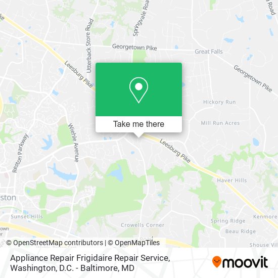 Mapa de Appliance Repair Frigidaire Repair Service