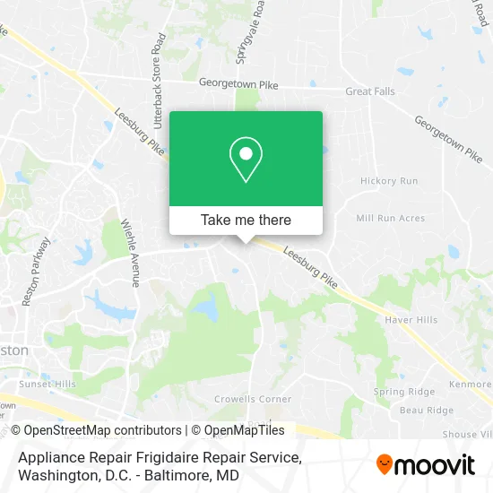Appliance Repair Frigidaire Repair Service map