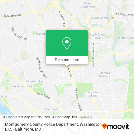 Mapa de Montgomery County Police Department