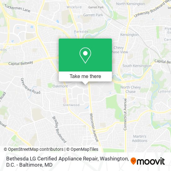 Bethesda LG Certified Appliance Repair map