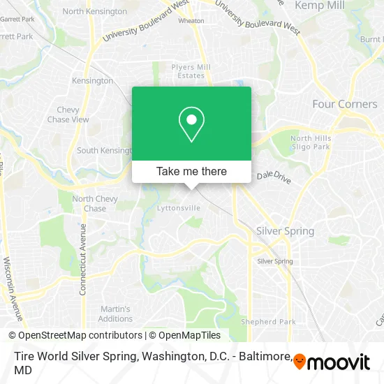 Tire World Silver Spring map