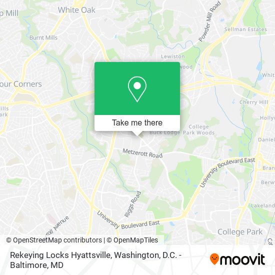 Mapa de Rekeying Locks Hyattsville