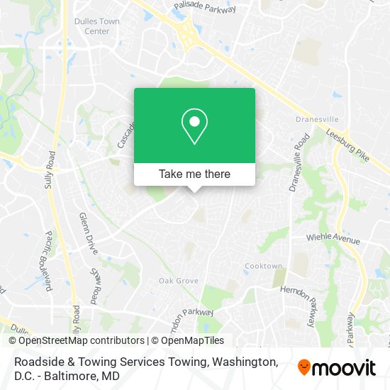 Roadside & Towing Services Towing map