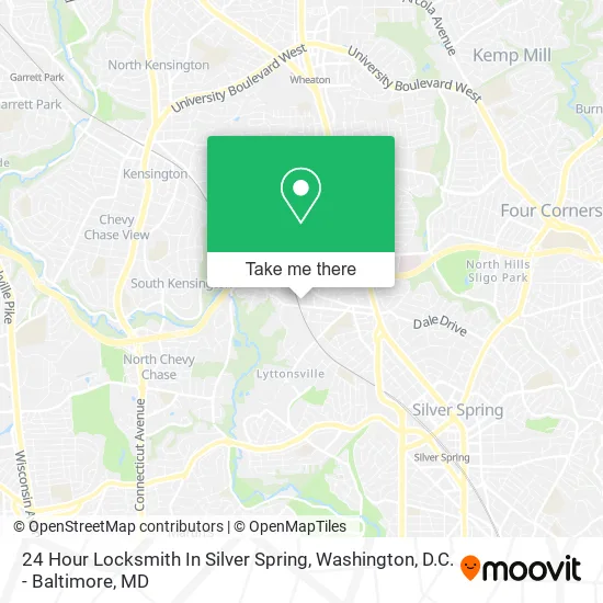 24 Hour Locksmith In Silver Spring map