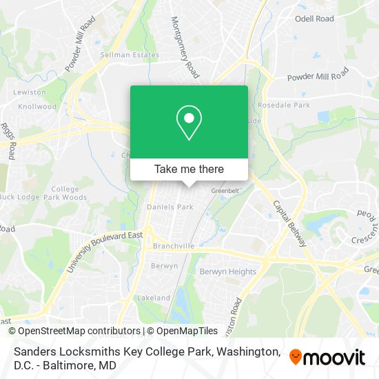 Sanders Locksmiths Key College Park map