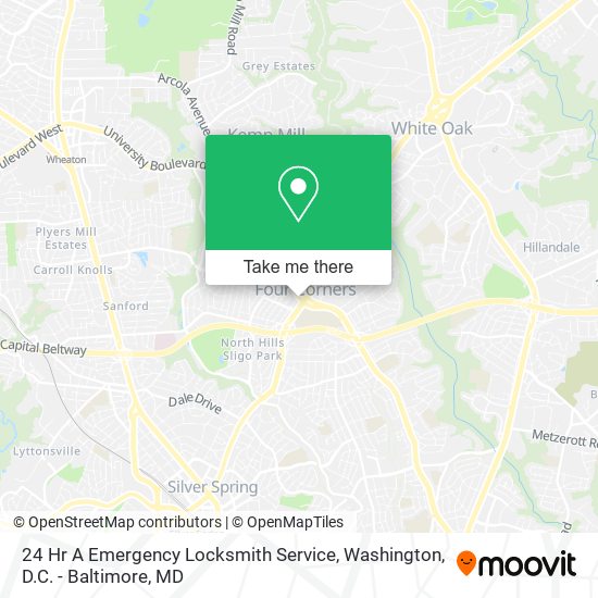 24 Hr A Emergency Locksmith Service map