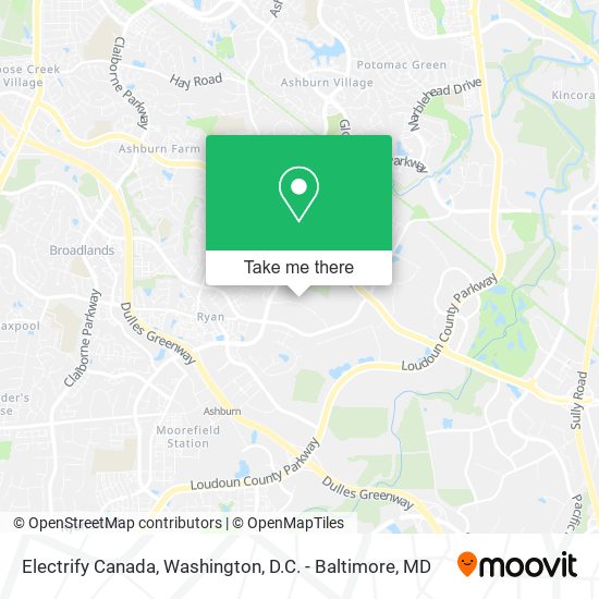 Mapa de Electrify Canada