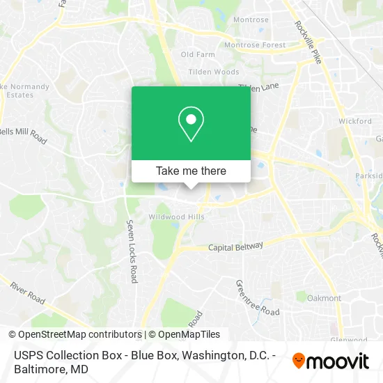 Mapa de USPS Collection Box - Blue Box