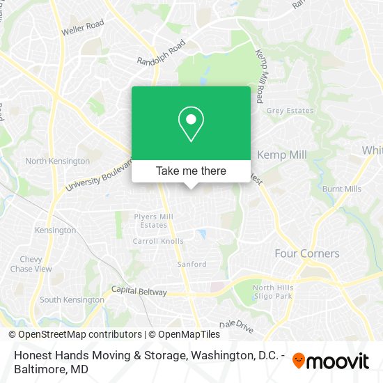Mapa de Honest Hands Moving & Storage