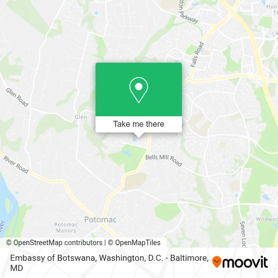 Embassy of Botswana map