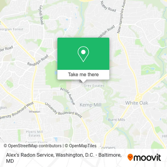 Alex's Radon Service map