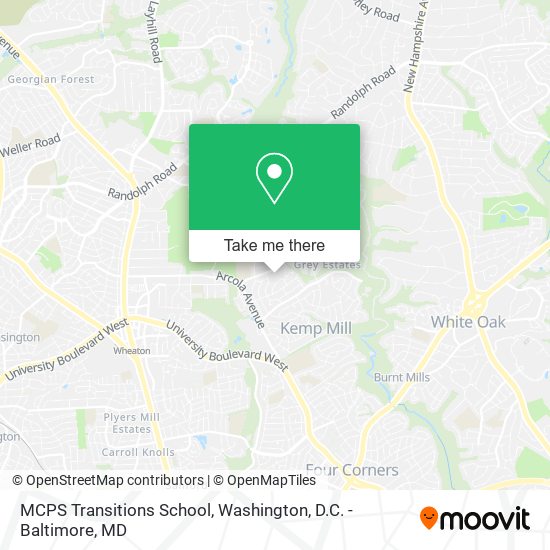 Mapa de MCPS Transitions School