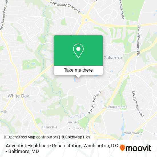 Adventist Healthcare Rehabilitation map