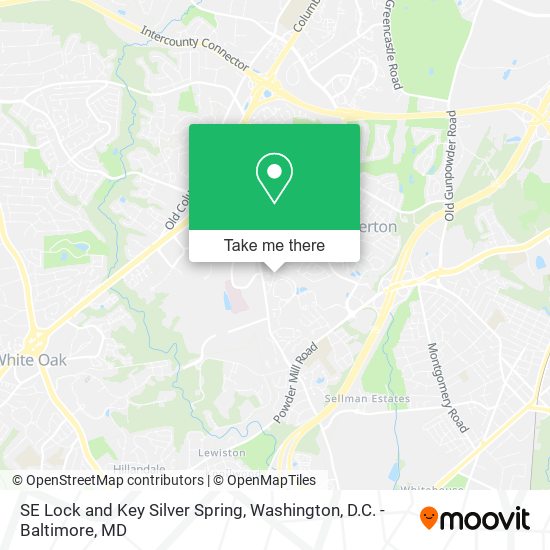 Mapa de SE Lock and Key Silver Spring