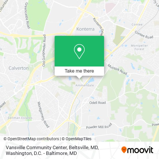 Vansville Community Center, Beltsville, MD map