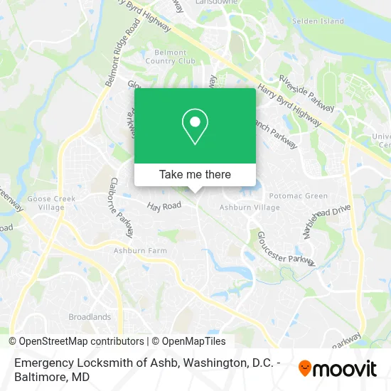 Emergency Locksmith of Ashb map