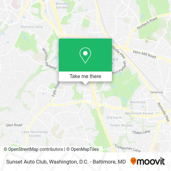 Sunset Auto Club map