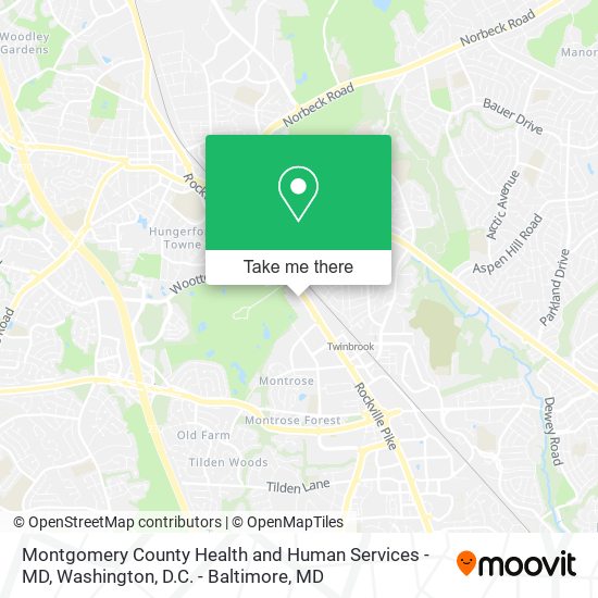 Montgomery County Health and Human Services - MD map