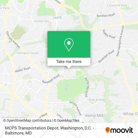 MCPS Transportation Depot map