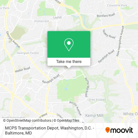 MCPS Transportation Depot map