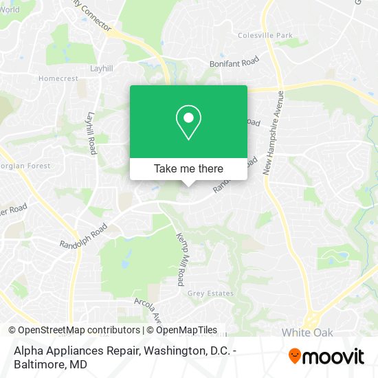 Alpha Appliances Repair map