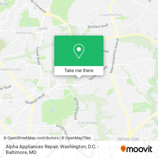 Mapa de Alpha Appliances Repair