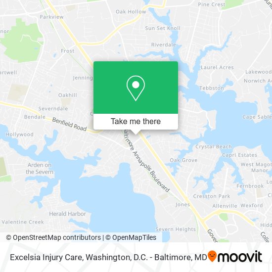 Excelsia Injury Care map