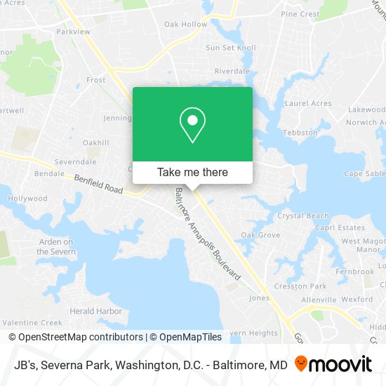 Mapa de JB's, Severna Park