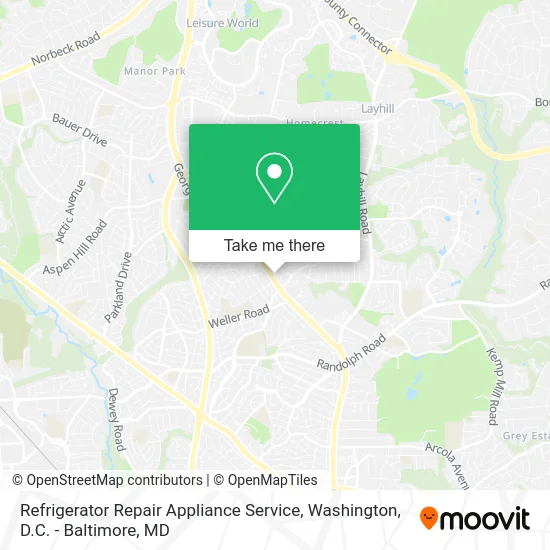 Refrigerator Repair Appliance Service map