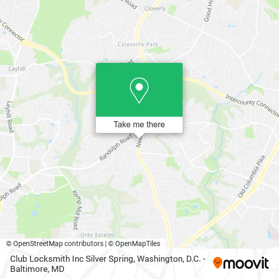 Mapa de Club Locksmith Inc Silver Spring