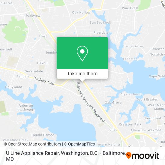 U Line Appliance Repair map