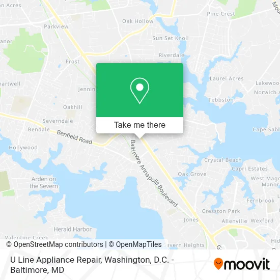 U Line Appliance Repair map