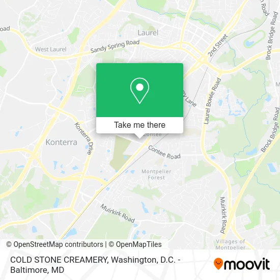 COLD STONE CREAMERY map