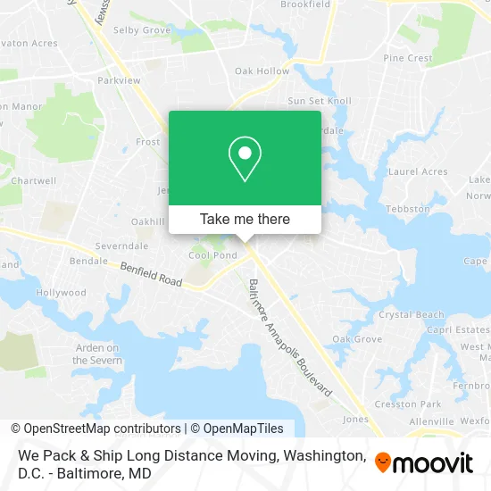 We Pack & Ship Long Distance Moving map