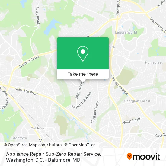 Appliance Repair Sub-Zero Repair Service map