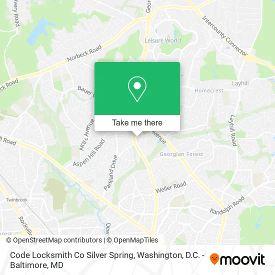 Code Locksmith Co Silver Spring map