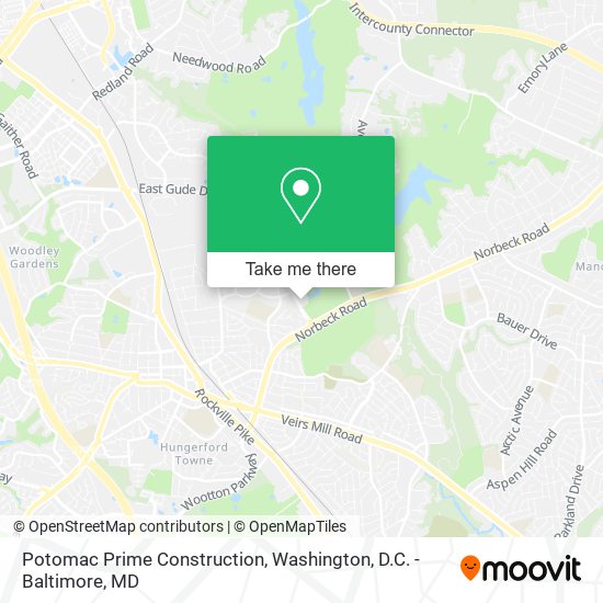 Mapa de Potomac Prime Construction