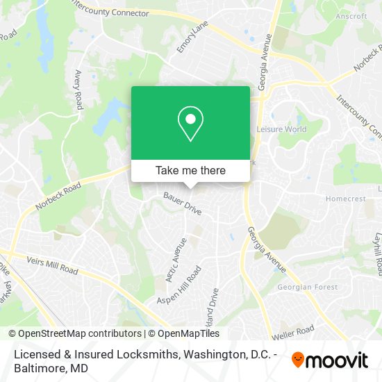 Licensed & Insured Locksmiths map