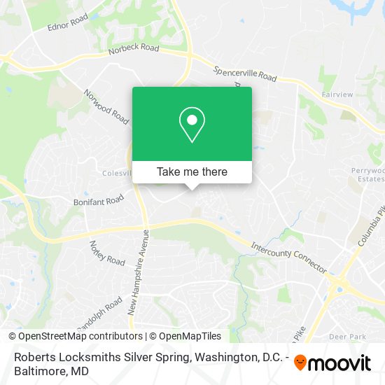 Roberts Locksmiths Silver Spring map