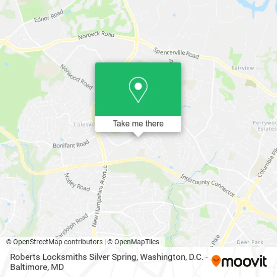 Mapa de Roberts Locksmiths Silver Spring