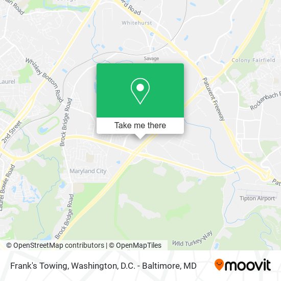 Frank's Towing map