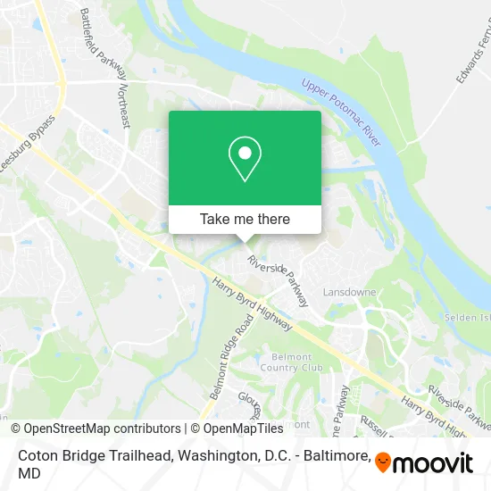 Coton Bridge Trailhead map